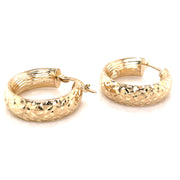 Carved Hoops Earrings - 64907