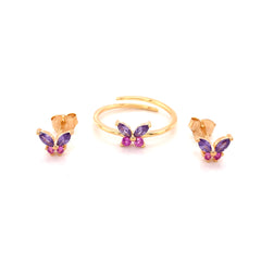 Butterfly Earrings & Ring Set - 64923/22