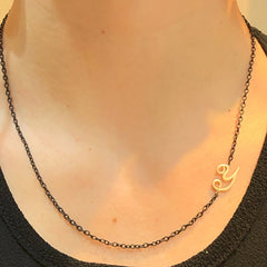 Precious Black Initial Necklace - 53034
