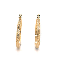 Carved Thin Hoops Earrings - 64908