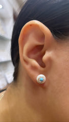 Pearl Flower Stud Earrings - 69301