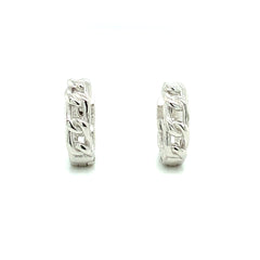 925 Cute Cuban-link Huggie Earrings