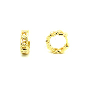 925 Cute Cuban-link Huggie Earrings