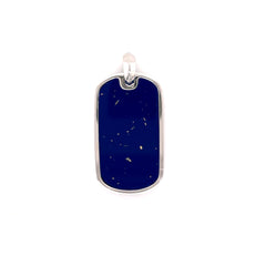 Silver & Blue Men Pendant Tag- 66977