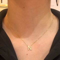 Initial Diamond Necklace "N" - 58643